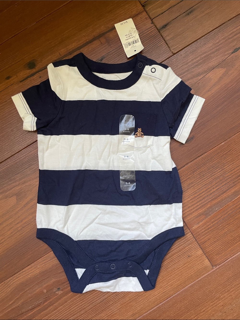NWT Baby Gap Striped Navy & White Baby Bodysuit
